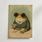 The Gentlefrog Martini Poster – En lekfull och karaktärsfull poster som föreställer en stiligt klädd groda, avslappnat