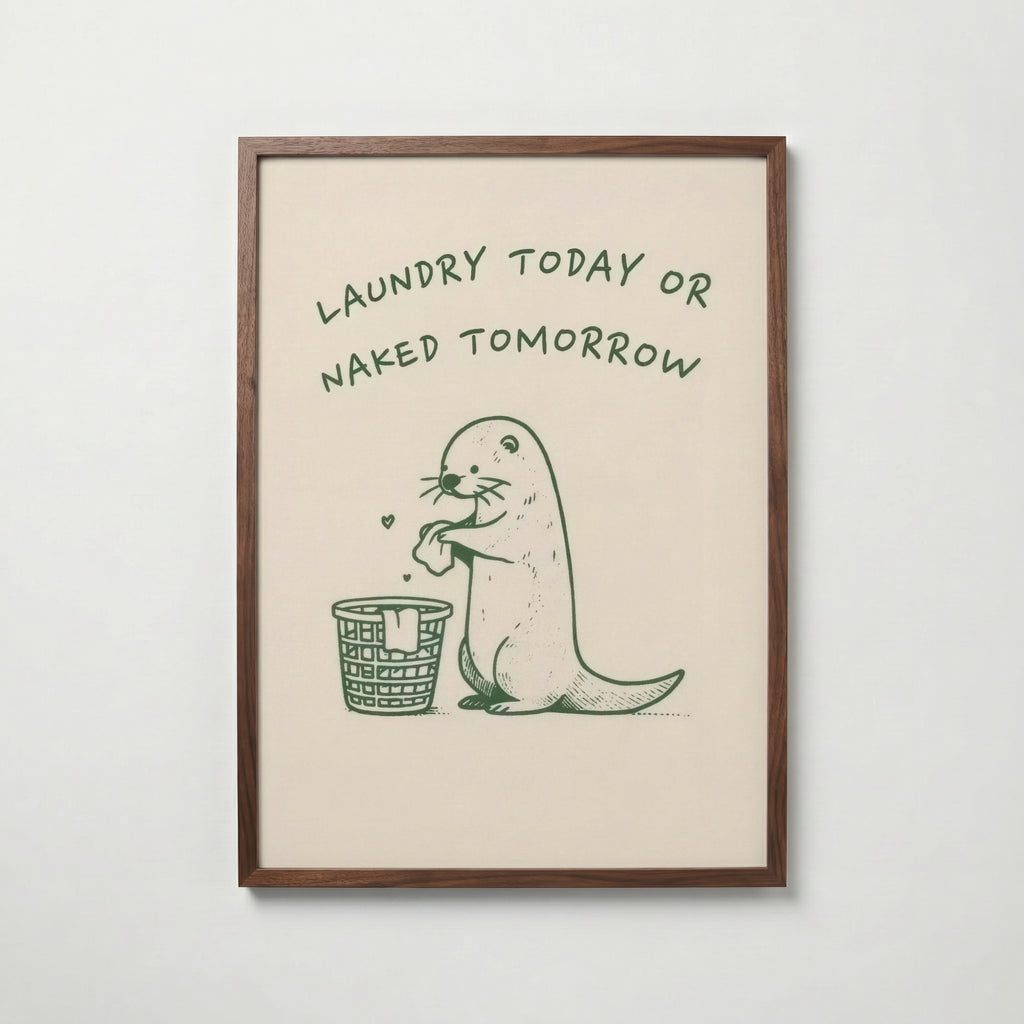 Laundry Today or Naked Tomorrow Poster - valnötsram