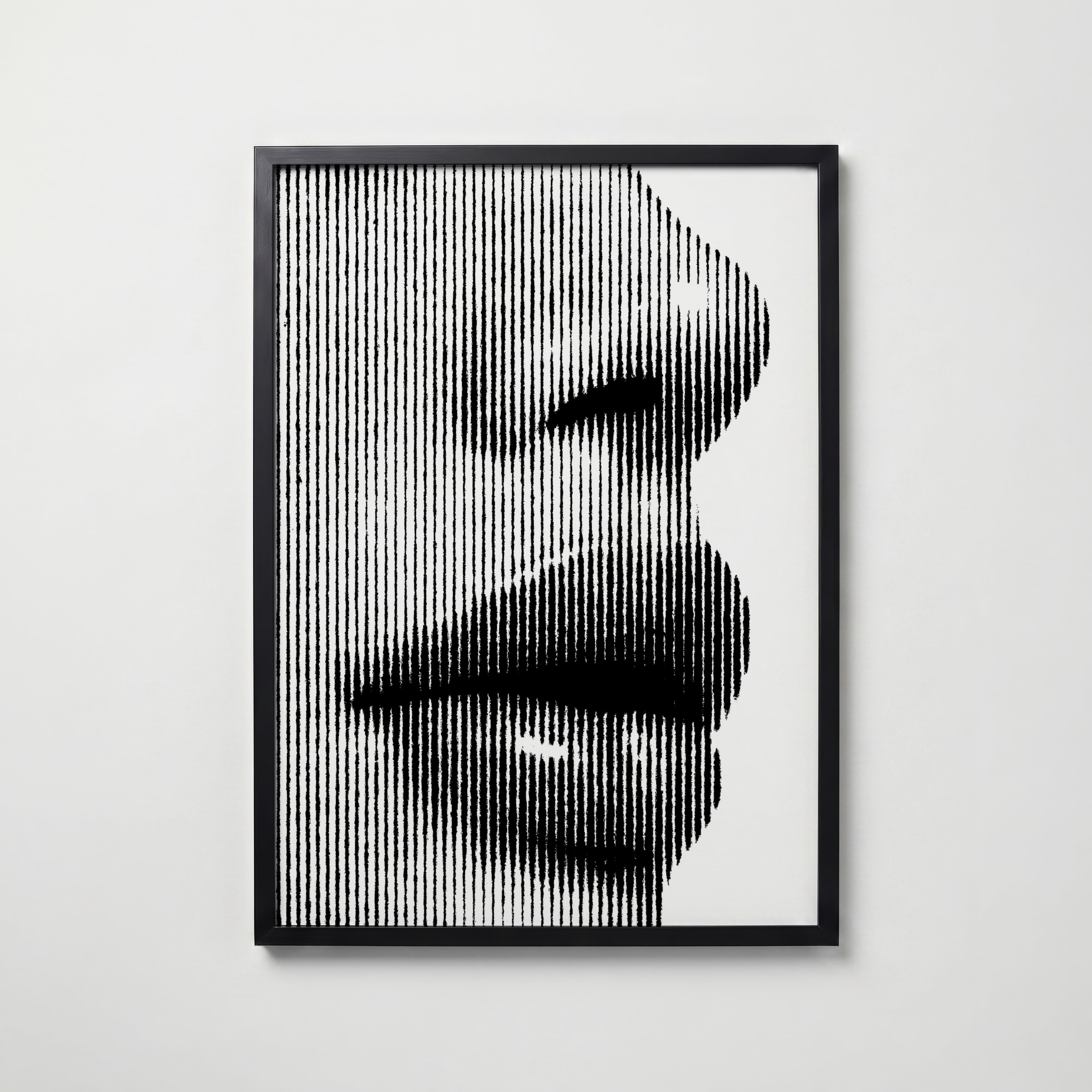 Line Portrait Poster – svart ram