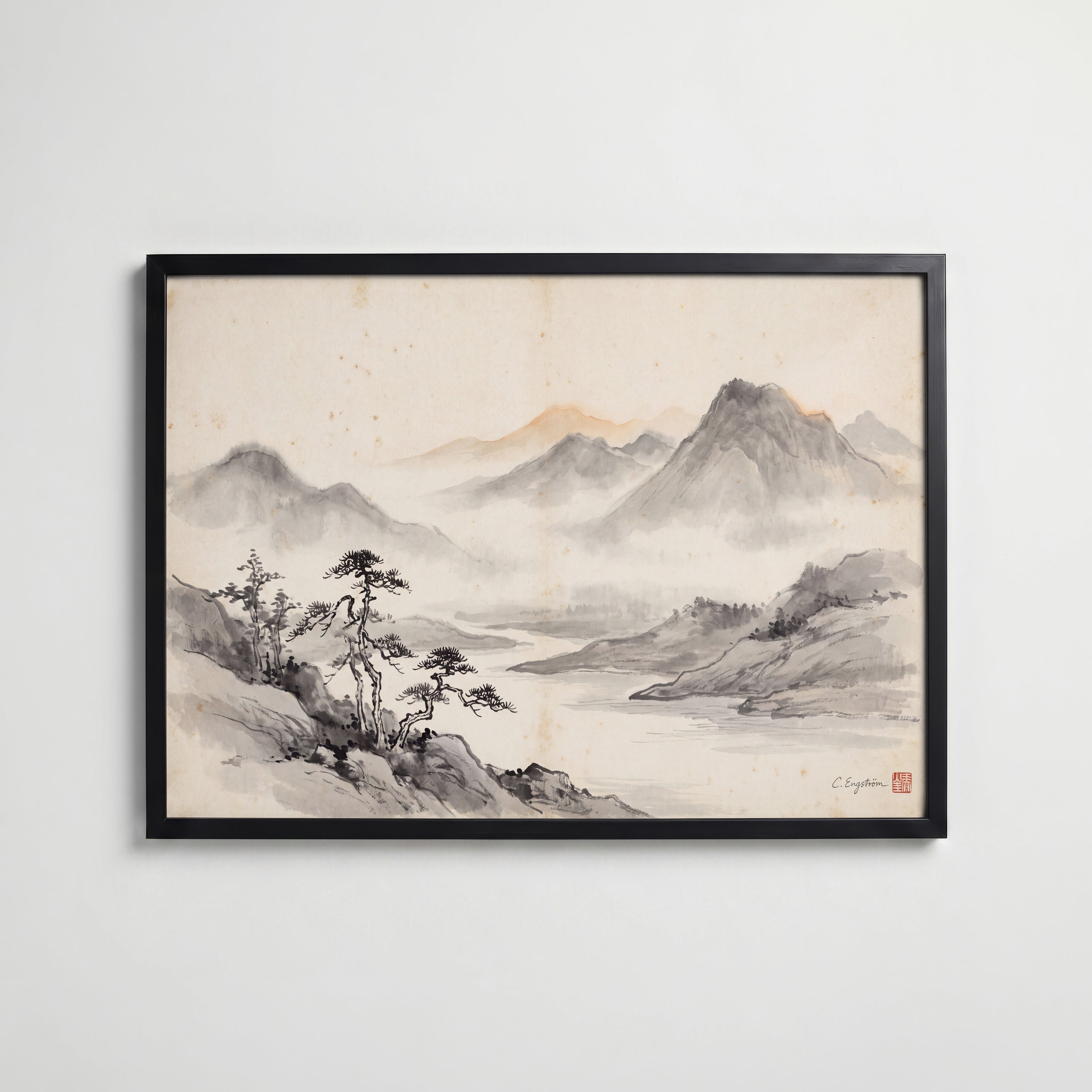Mountains By Caroline Engström – svart ram