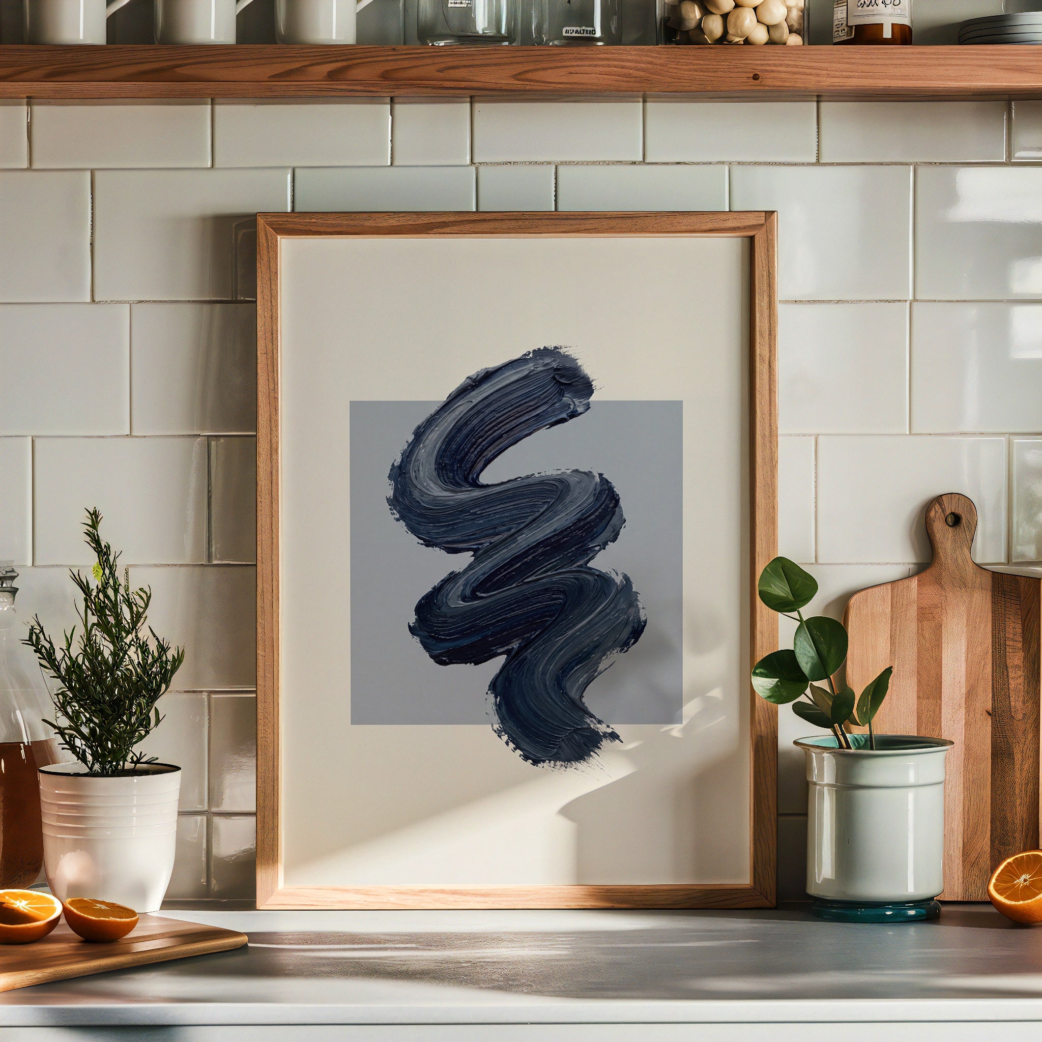 Navy Zigzag Poster – i rum 5