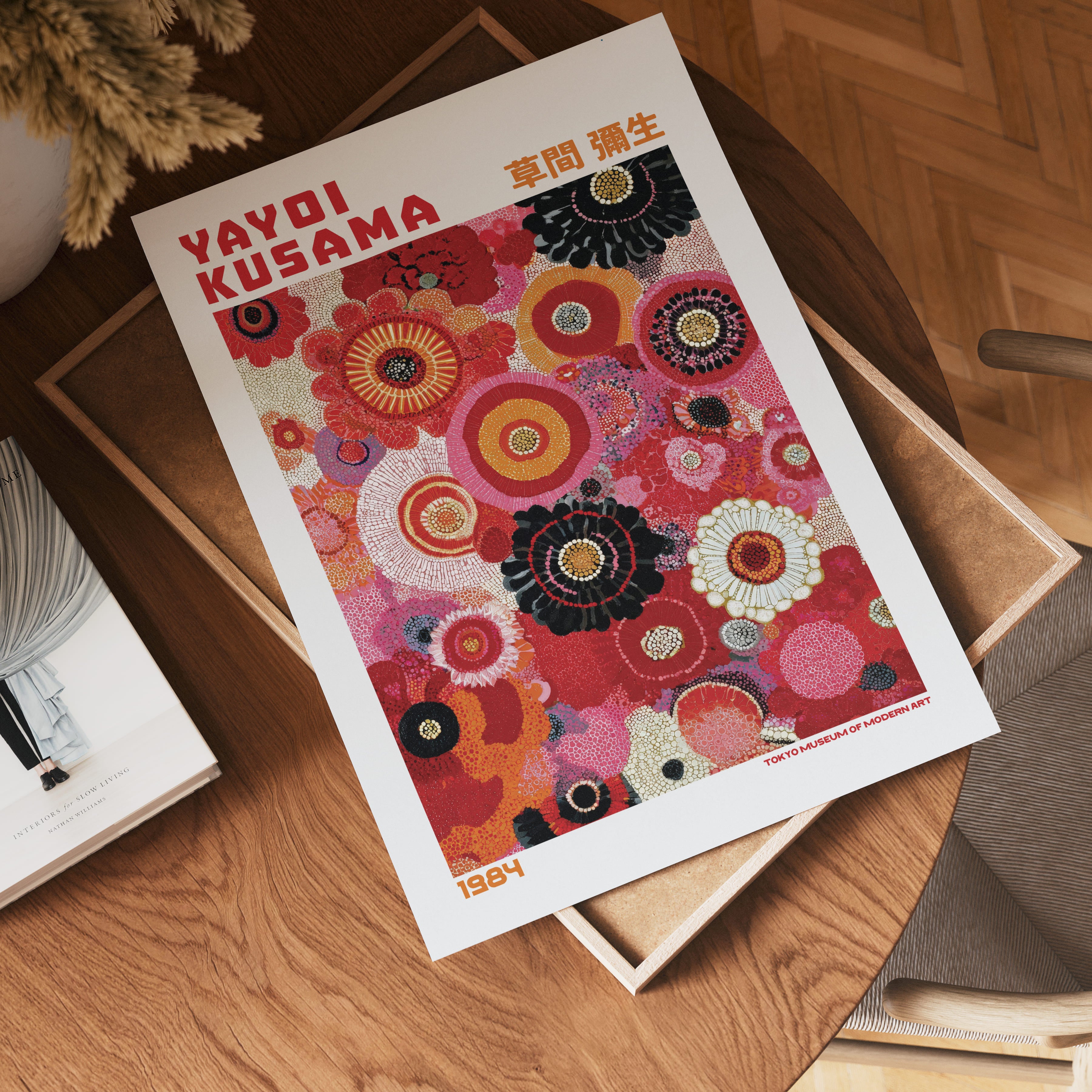 Yayoi Kusama Crimson Circles 1984 Poster