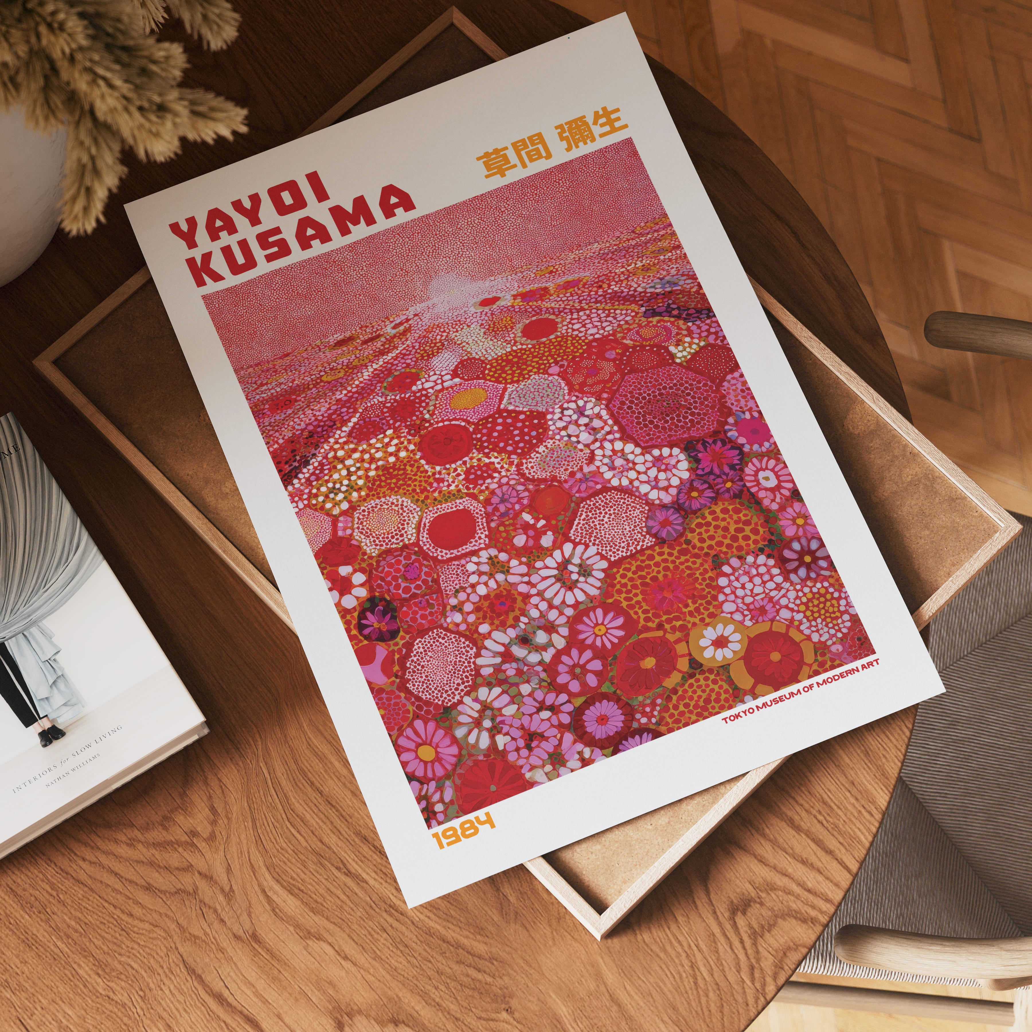 Yayoi Kusama Crimson Flower Field 1984 Poster