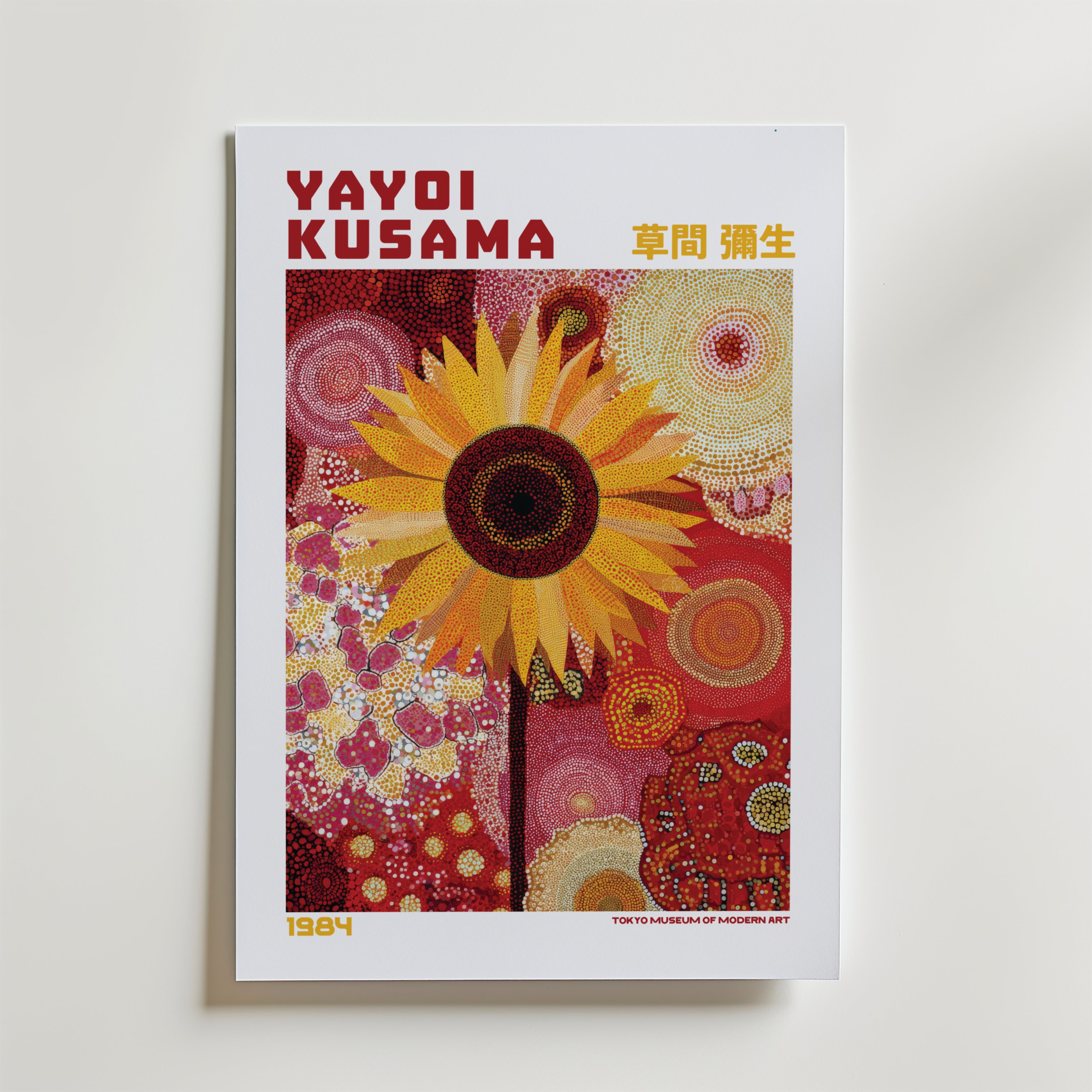 Yayoi Kusama Sunflower Dots 1984 Poster