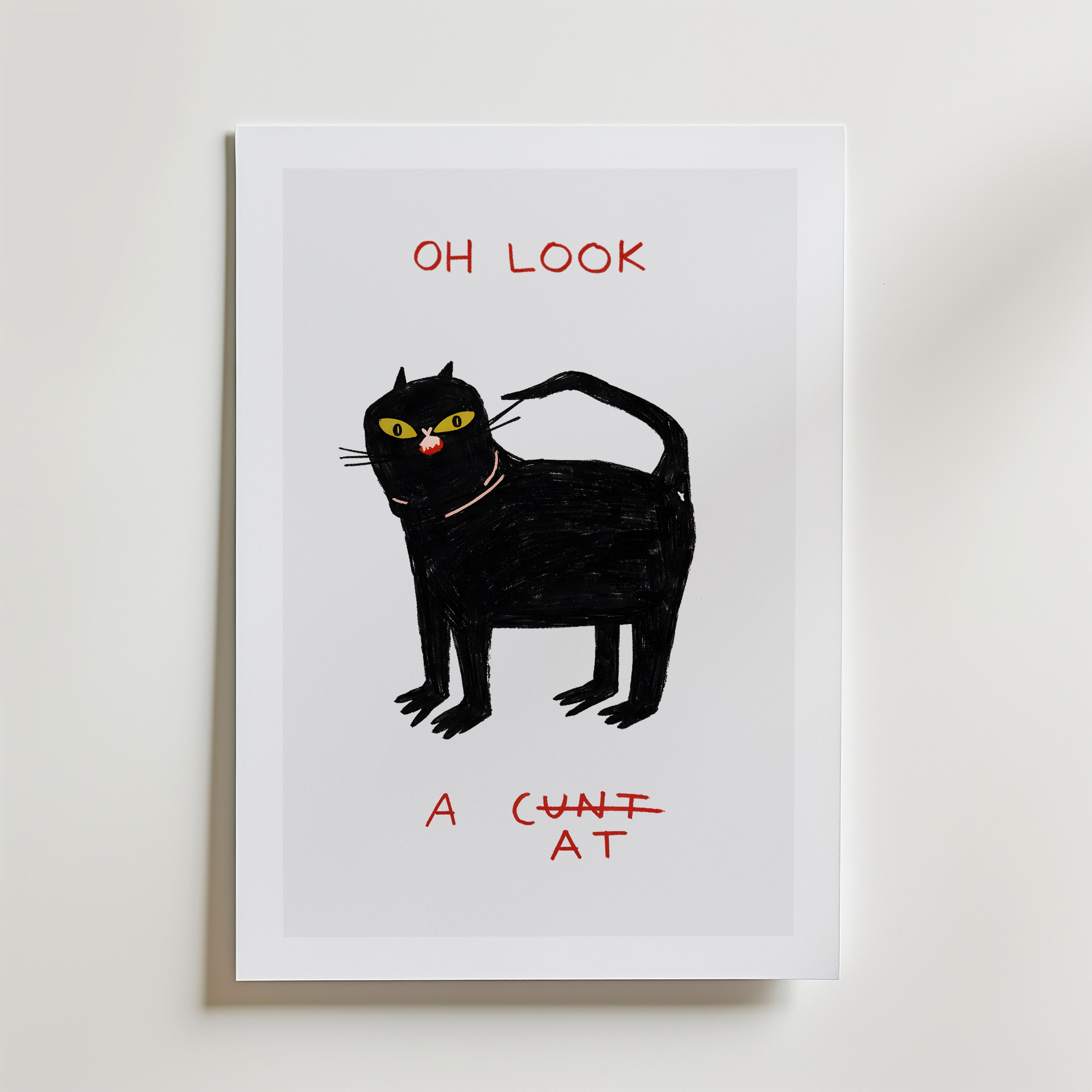 Oh Look Cat Poster – med passepartout
