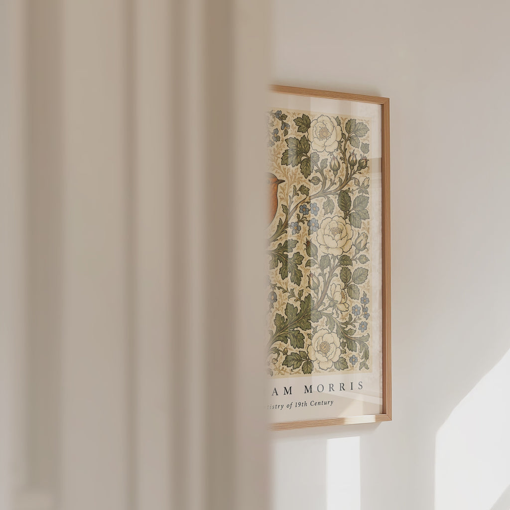 Robin Among Roses William Morris Poster