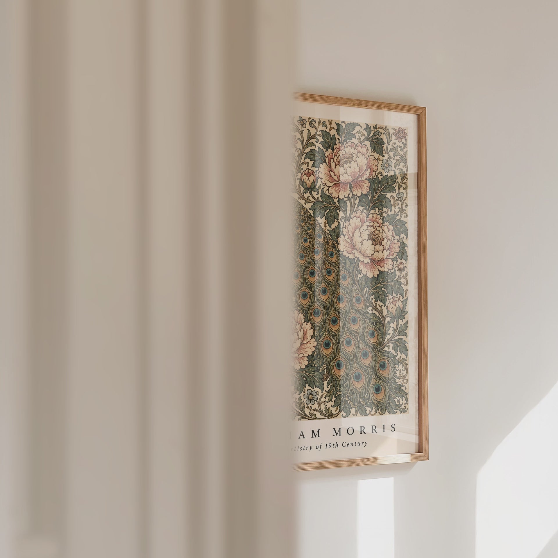 Peacock and Peonies William Morris Poster