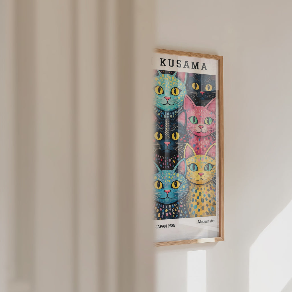 Yayoi Kusama Polka Dot Cat Parade Poster