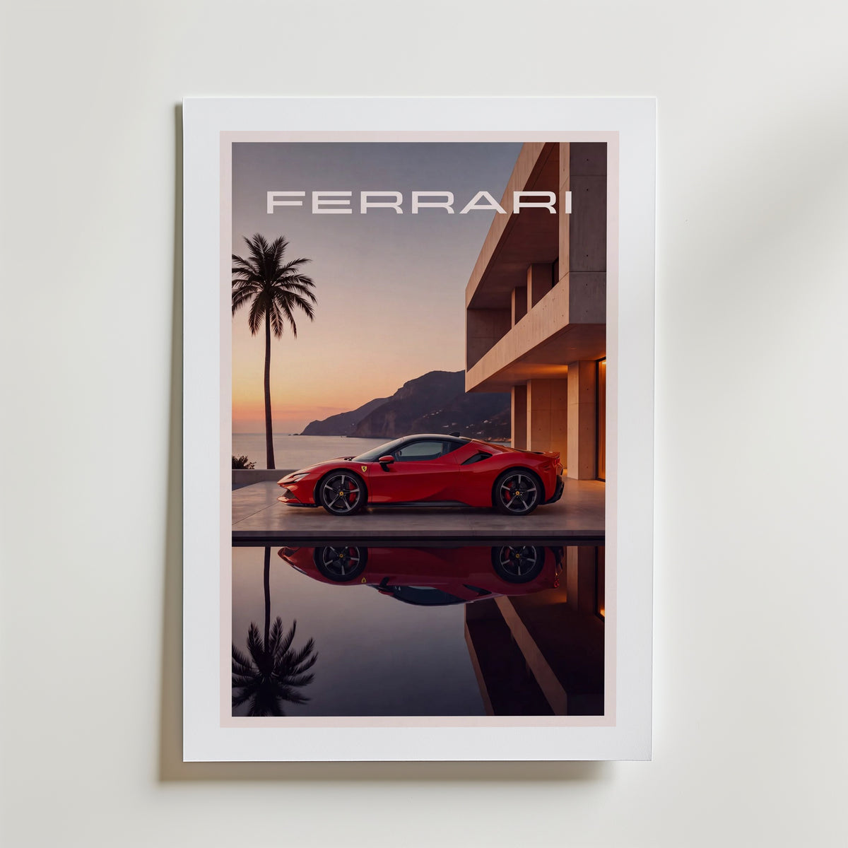 Riviera Supercar Poster – med passepartout