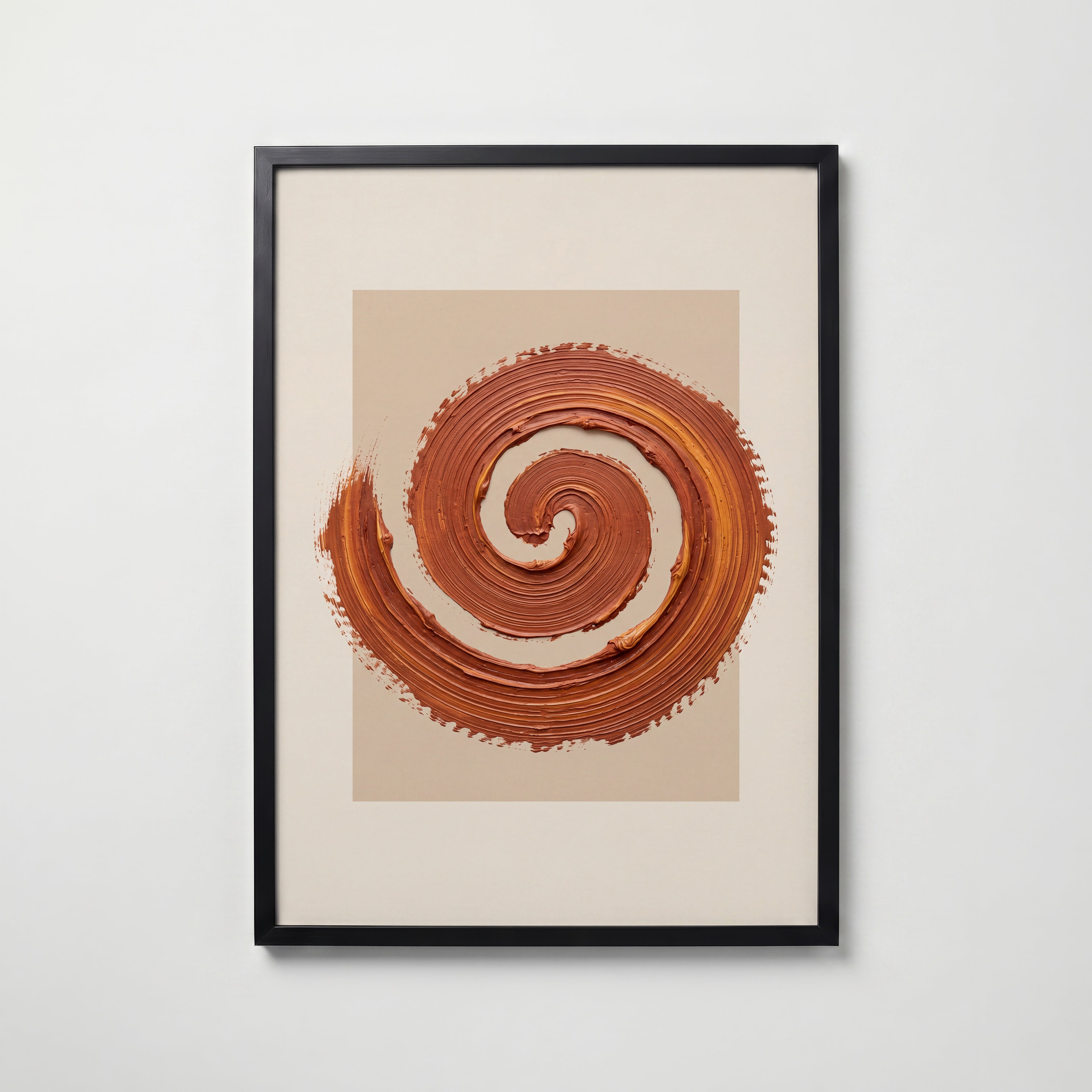 Terracotta Spiral Poster – svart ram