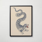 Tiger Serpent II Poster – svart ram