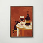 Wine Hour Cat Poster – valnötsram
