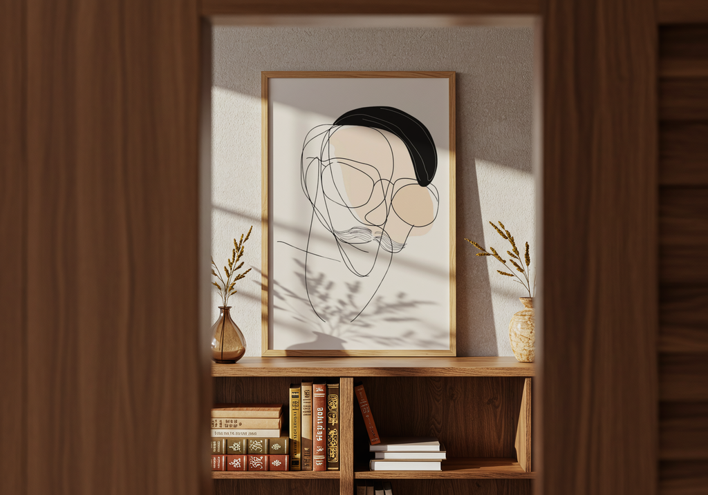 Abstract Bearded Man Poster