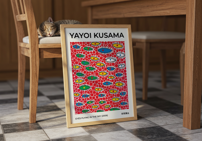 Yayoi Kusama Eyes Flying In The Sky Poster